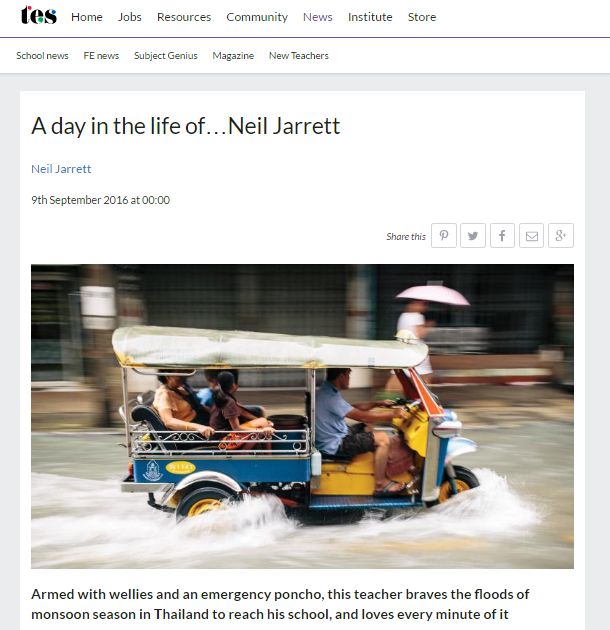 My article for the TES: A Day In The Life Of Neil Jarrett.
