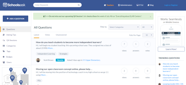 Schoolsask website for teachers